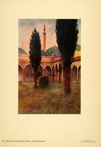 1929 Print Emelene Abbey Dunn Art Ancient Ottoman Sublime Porte Istanbul XGK7