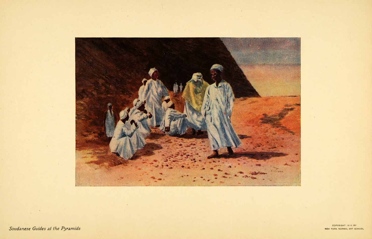 1929 Print Sudan Sudanese Tour Guides Ancient Egyptian Pyramids Emelene XGK7