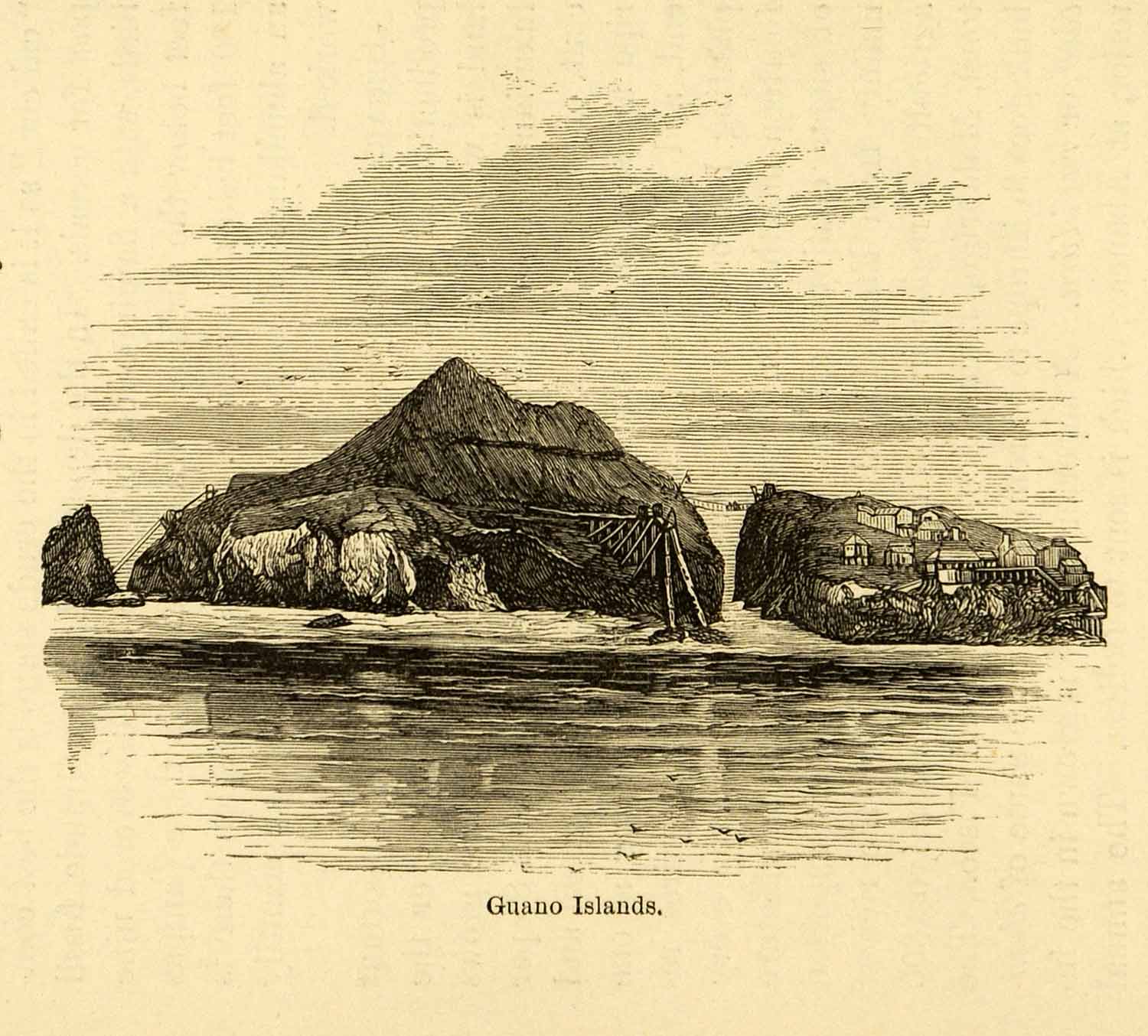 1875 Lithograph Guano Island Fertilizer Saltpeter Mining Congress Act XGK8