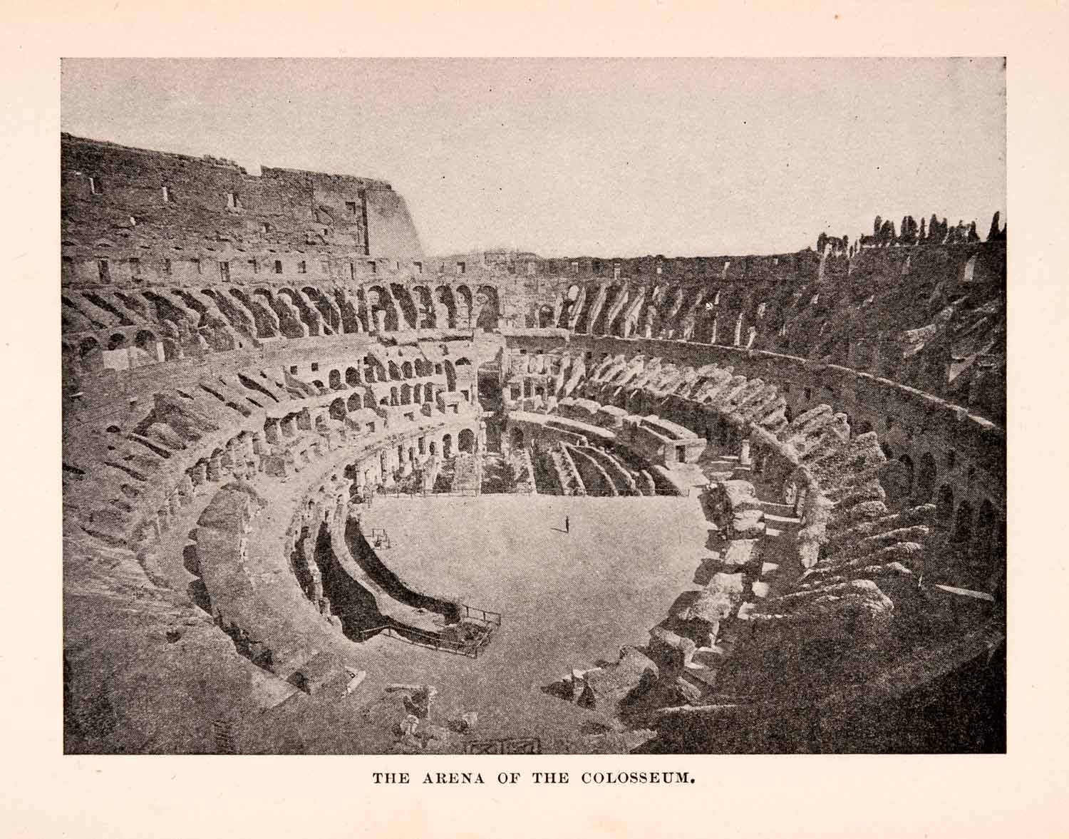 1896 Halftone Print Arena Colosseum Rome Italy Historic Landmark XGKA1