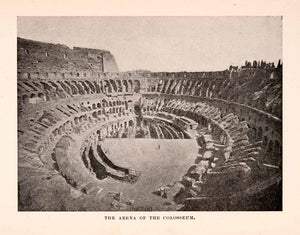 1896 Halftone Print Arena Colosseum Rome Italy Historic Landmark