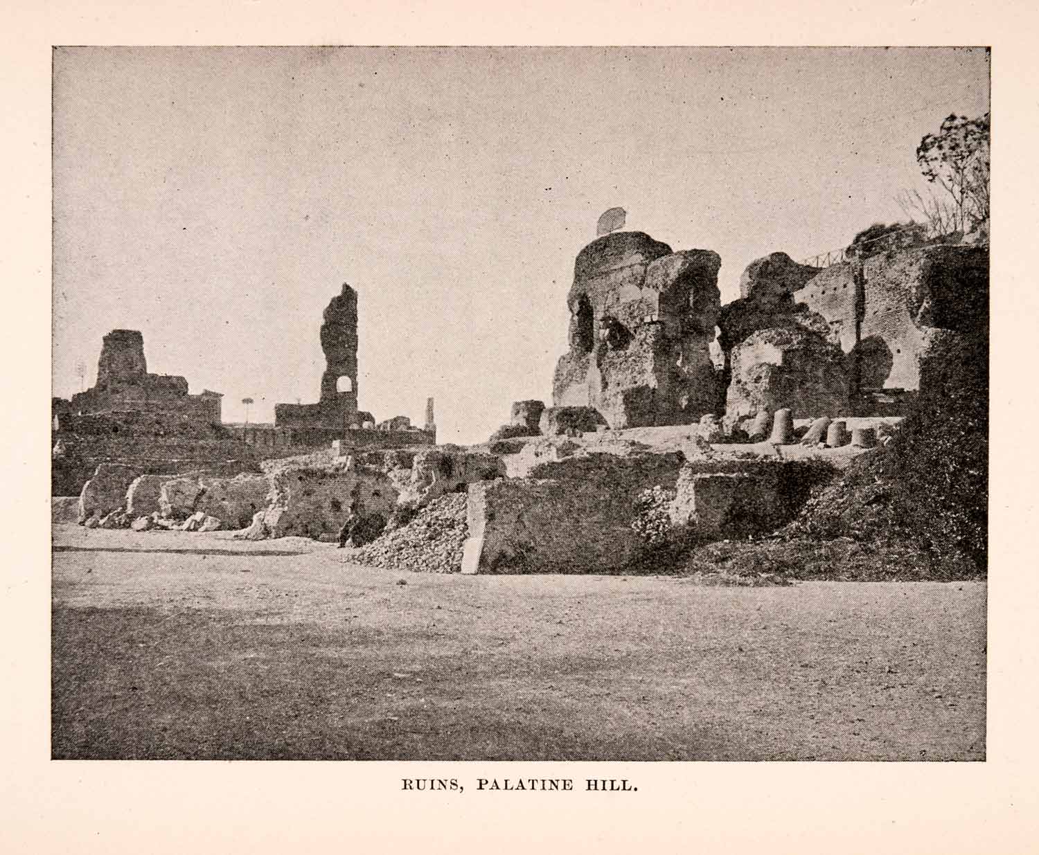 1896 Halftone Print Ruins Palatine Hill Rome Italy Historic Landmark XGKA1