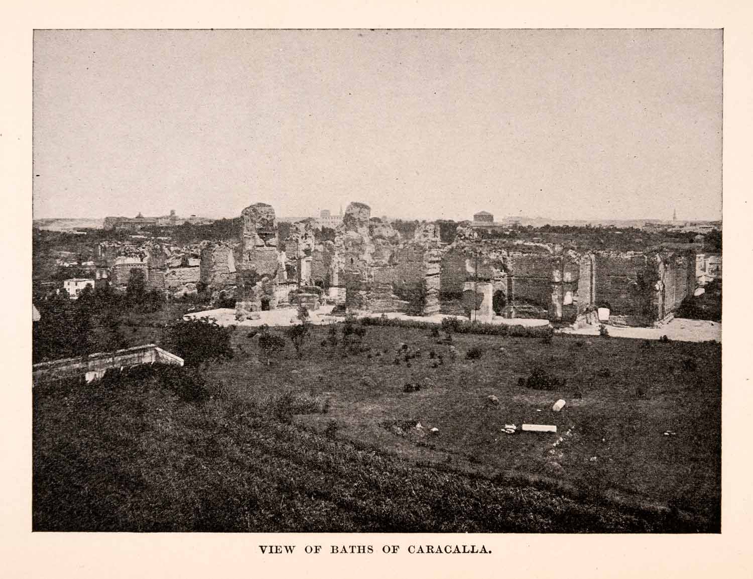 1896 Halftone Print View Baths Caracalla Rome Italy Historic Landmark Spas XGKA1