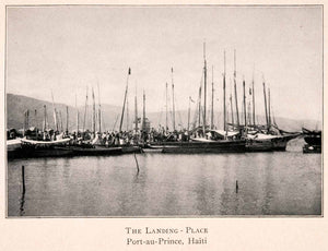1904 Halftone Print Port-au-Prince Haiti Harbor Boat Maritime Caribbean XGKA3