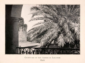 1904 Halftone Print Port-au-Prince Haiti American Legation Embassy Palm XGKA3