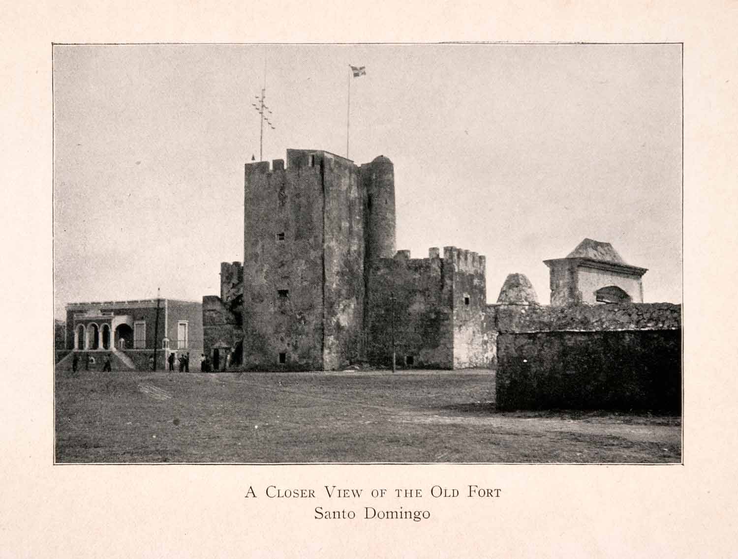 1904 Halftone Print Fortaleza Ozama Castle Santo Domingo Chile Fortress XGKA3
