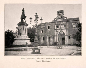 1904 Halftone Print Cathedral Columbus Santo Domingo Chile Historic XGKA3