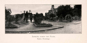 1904 Halftone Print Plaza Santo Domingo Chile Historical View Garden XGKA3