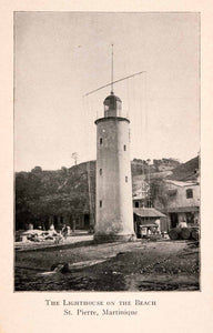 1904 Halftone Print Lighthouse St Pierre Martinique Historic Landmark XGKA3