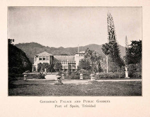 1904 Halftone Print Port of Spain Trinidad Governor Palace Gardens XGKA3
