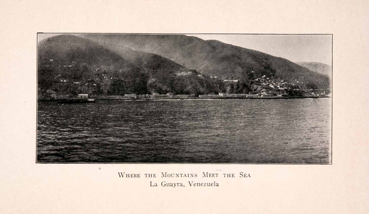1904 Halftone Print La Guayra Venezuela Mountain Ocean South America XGKA3