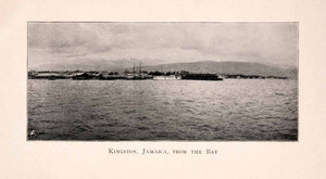 1904 Halftone Print Kingston Jamaica Bay Ocean Island Caribbean View XGKA3