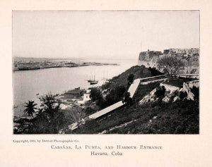 1904 Halftone Print San Salvador Punta Fortress Havana Cuba Harbor Cabana XGKA3