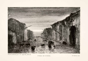 1905 Print Pueblo de Guzman Spain British Artist Vincent Philip Yglesias XGKA4