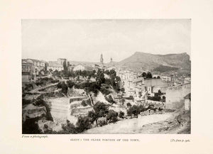 1905 Print Old Alcoy Spain Birds Eye View Cityscape Historic Image XGKA4