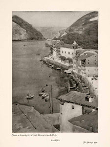 1905 Print Pasajes San Juan Basque Spain Coastal Cityscape Frank Brangwyn XGKA4