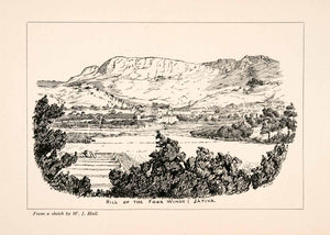 1905 Lithograph Jativa Xativa Spain Four Winds Hill Landscape W. J. Hall XGKA4