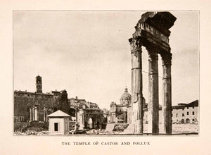 1905 Halftone Print Temple Castor Pollux Rome Italy Architecture Ruin XGKA6