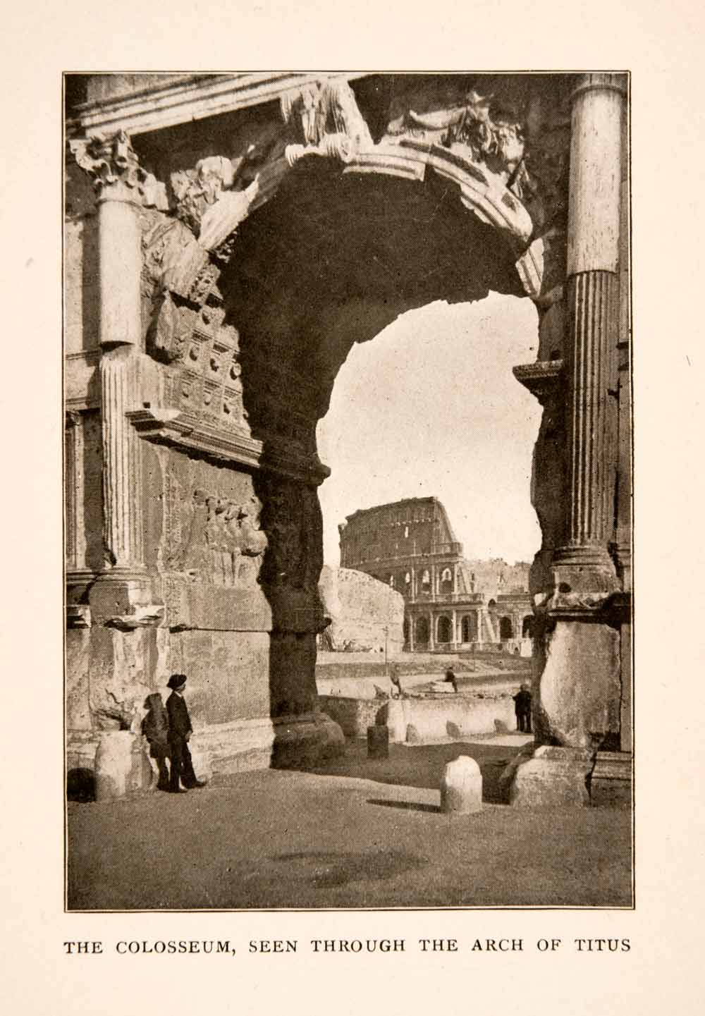 1905 Halftone Print Arch Titus Rome Italy Architecture Colosseum