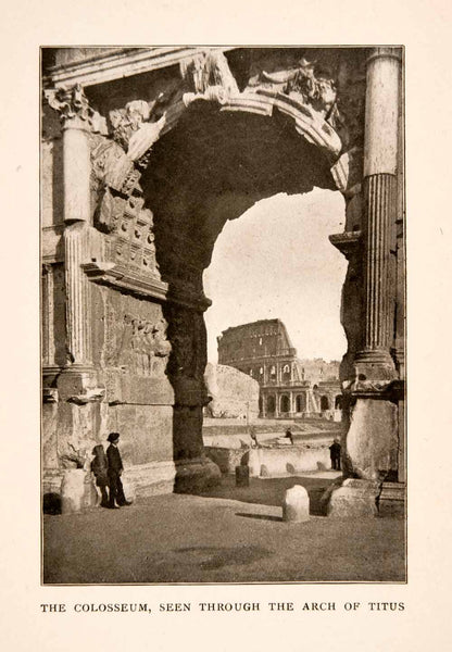 1905 Halftone Print Arch Titus Rome Italy Architecture Colosseum