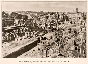 1905 Halftone Print Forum Architecture Santa Francesca Rome Italy Skyline XGKA6