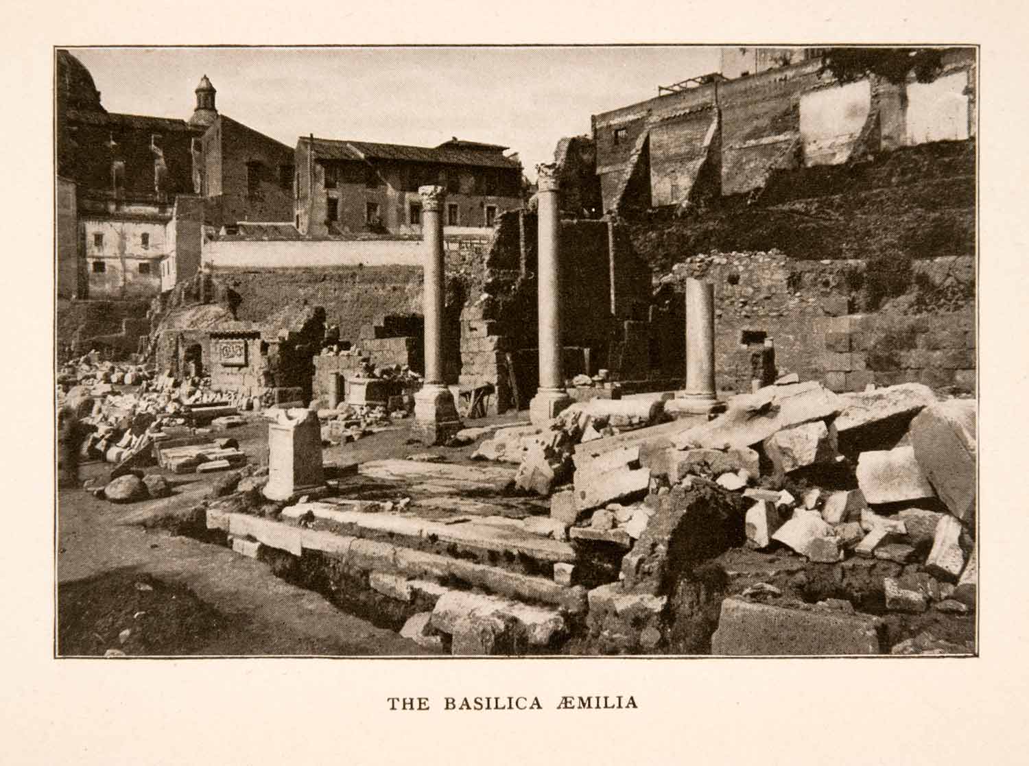 1905 Halftone Print Basilica Aemilia Rome Italy Ruin Archaeology XGKA6