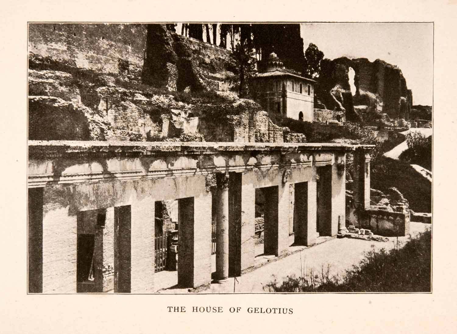1905 Halftone Print House Gelotius Rome Italy Architecture Archeology XGKA6
