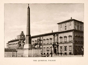 1905 Halftone Print Quirinal Palace Rome Italy Architecture Palazzo XGKA6
