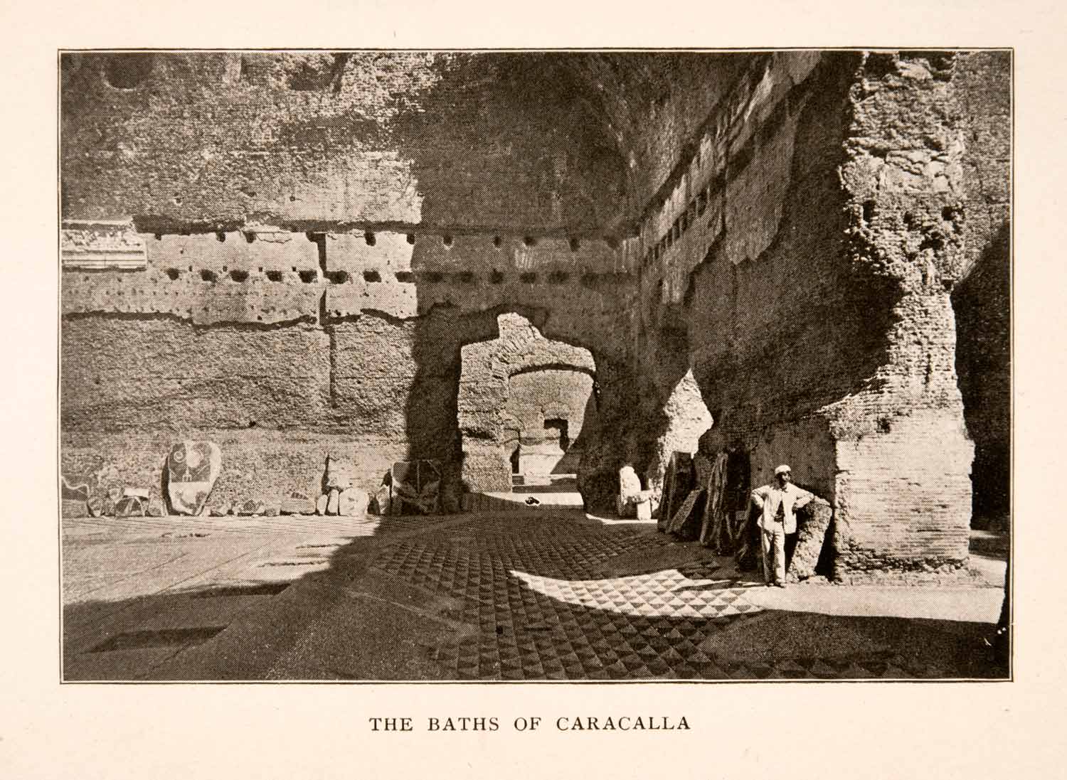 1905 Halftone Print Baths Caracalla Rome Italy Archeology Ruin Thermae XGKA6