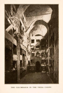 1905 Halftone Print Columbaria Vigna Codini Rome Italy Mausoleum Crypt XGKA6