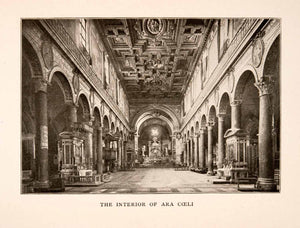 1905 Halftone Print Aracoeli Rome Italy Arch Architecture Basilica Santa XGKA6