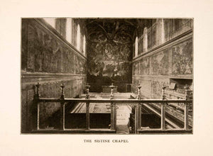 1905 Halftone Print Sistine Chapel Rome Italy Architecture Interior XGKA6