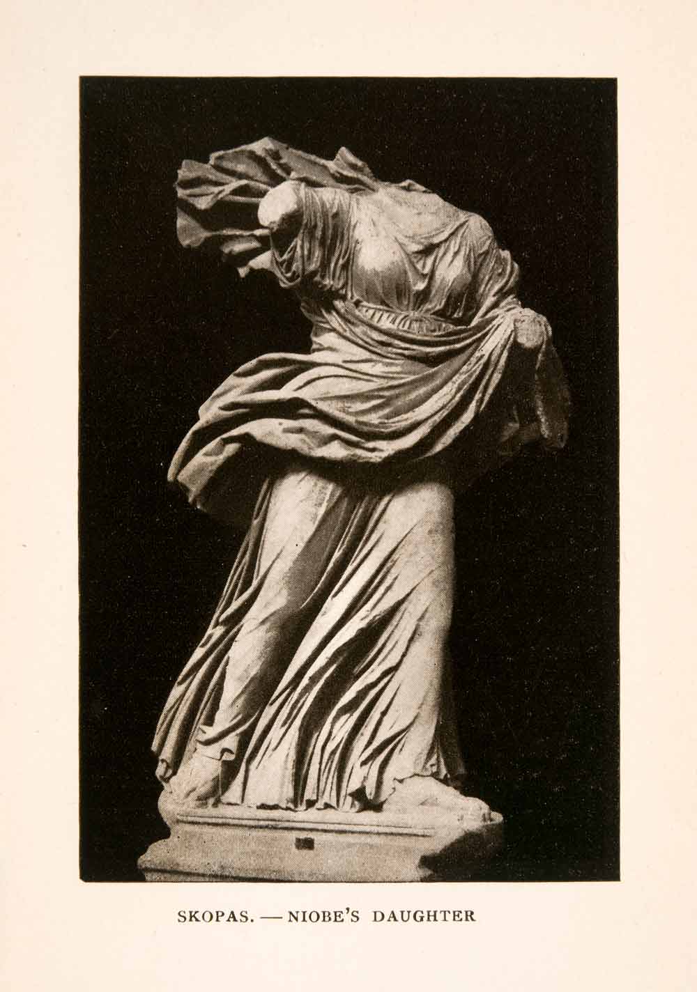1905 Photolithograph Skopas Niobe's Daughter Statue Costume Art Greek XGKA6
