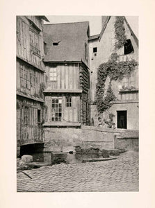 1904 Photogravure Caudebec-en-Caux Village Dwelling Street Scene Timber XGKA7