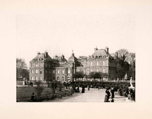 1904 Photogravure Luxembourg Palace Paris French Senate Architecture Scene XGKA7