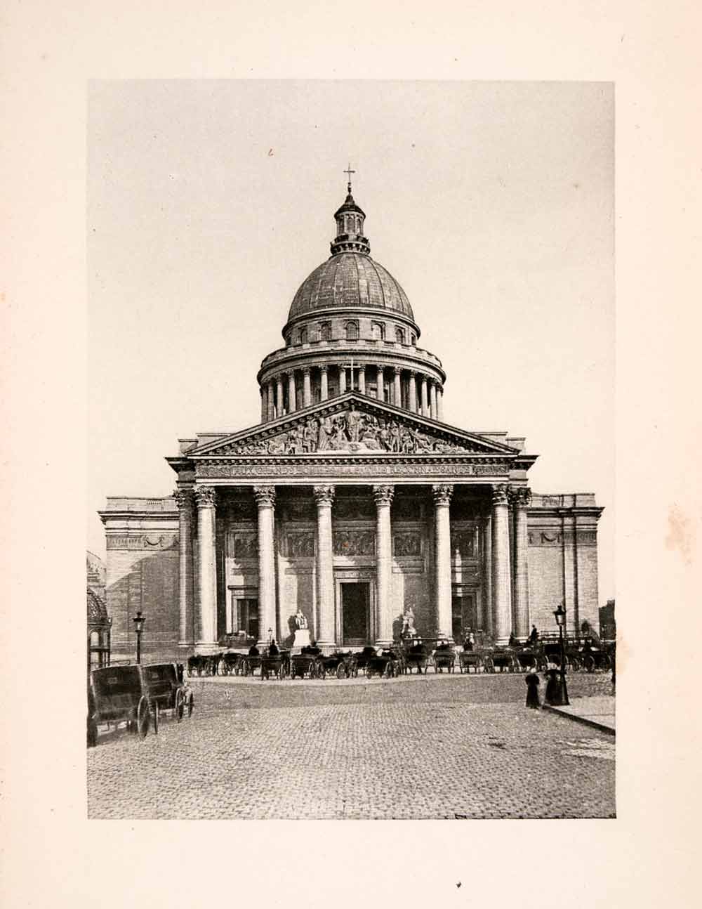1904 Photogravure Pantheon Church St Genevieve Latin Quarter Paris Street XGKA7