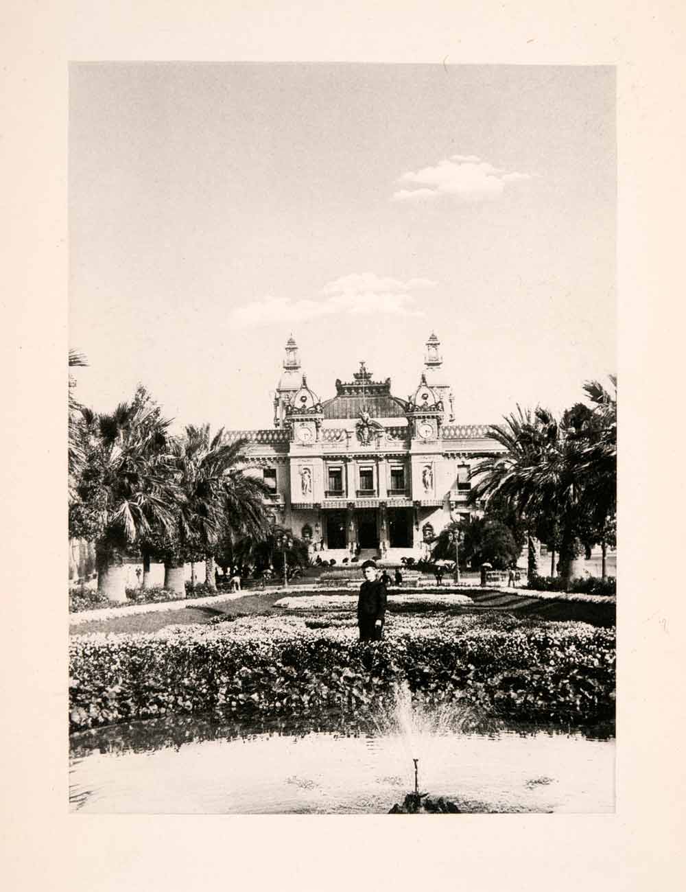 1904 Photogravure Monte Carlo Casino Architecture Entrance Gardens Monaco XGKA7