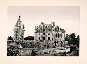 1904 Photogravure Chateau Chenonceaux Tower Cher River Philibert Delorme XGKA7