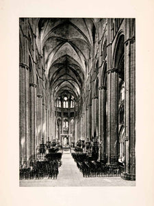 1904 Photogravure Nave Cathedral Etienne Bourges Groin Vault Gothic XGKA7
