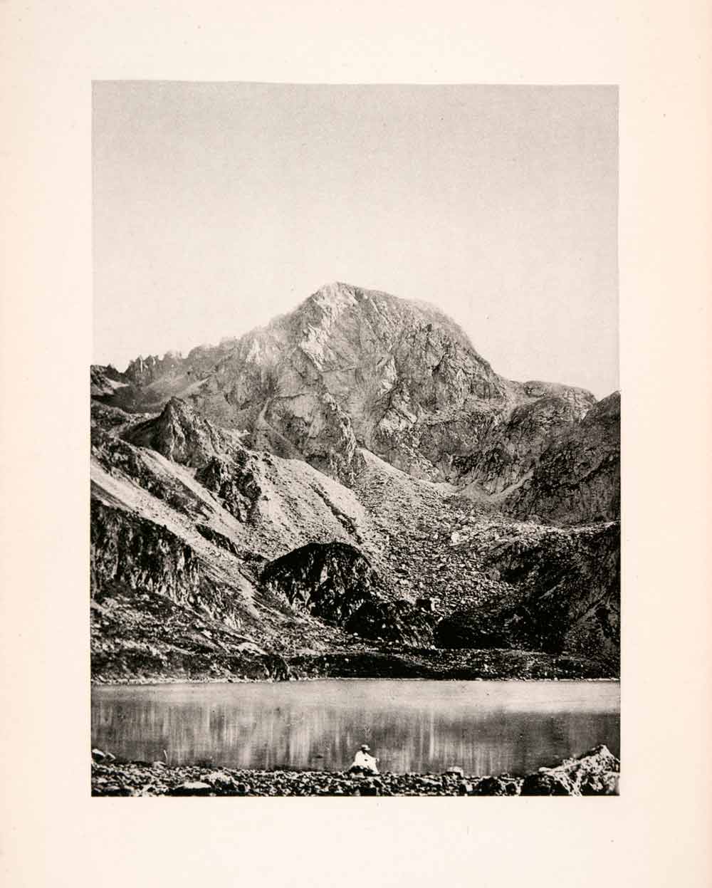 1904 Photogravure Blue Lake Cauterets Pyrennes National Park Landscape XGKA7