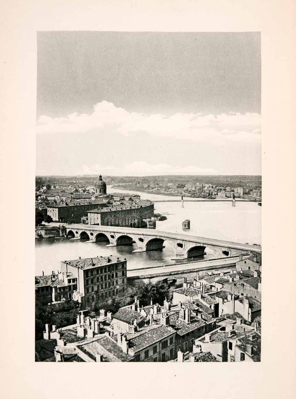 1904 Photogravure Toulouse Haute-Garonne River Cityscape Aerial View XGKA7