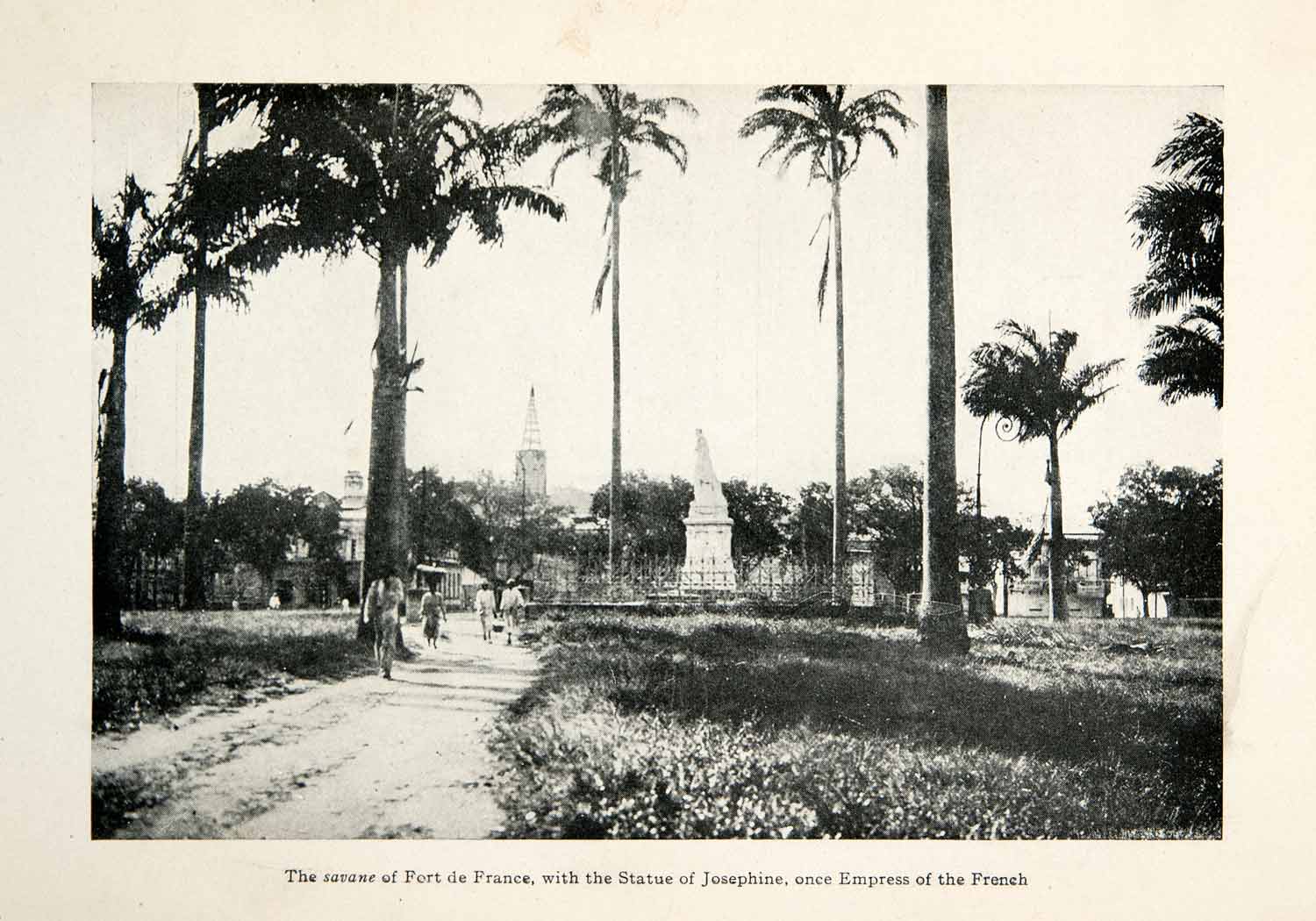 1920 Print Caribbean Fort-de-France Statue Josephine Empress Memorial XGKB1