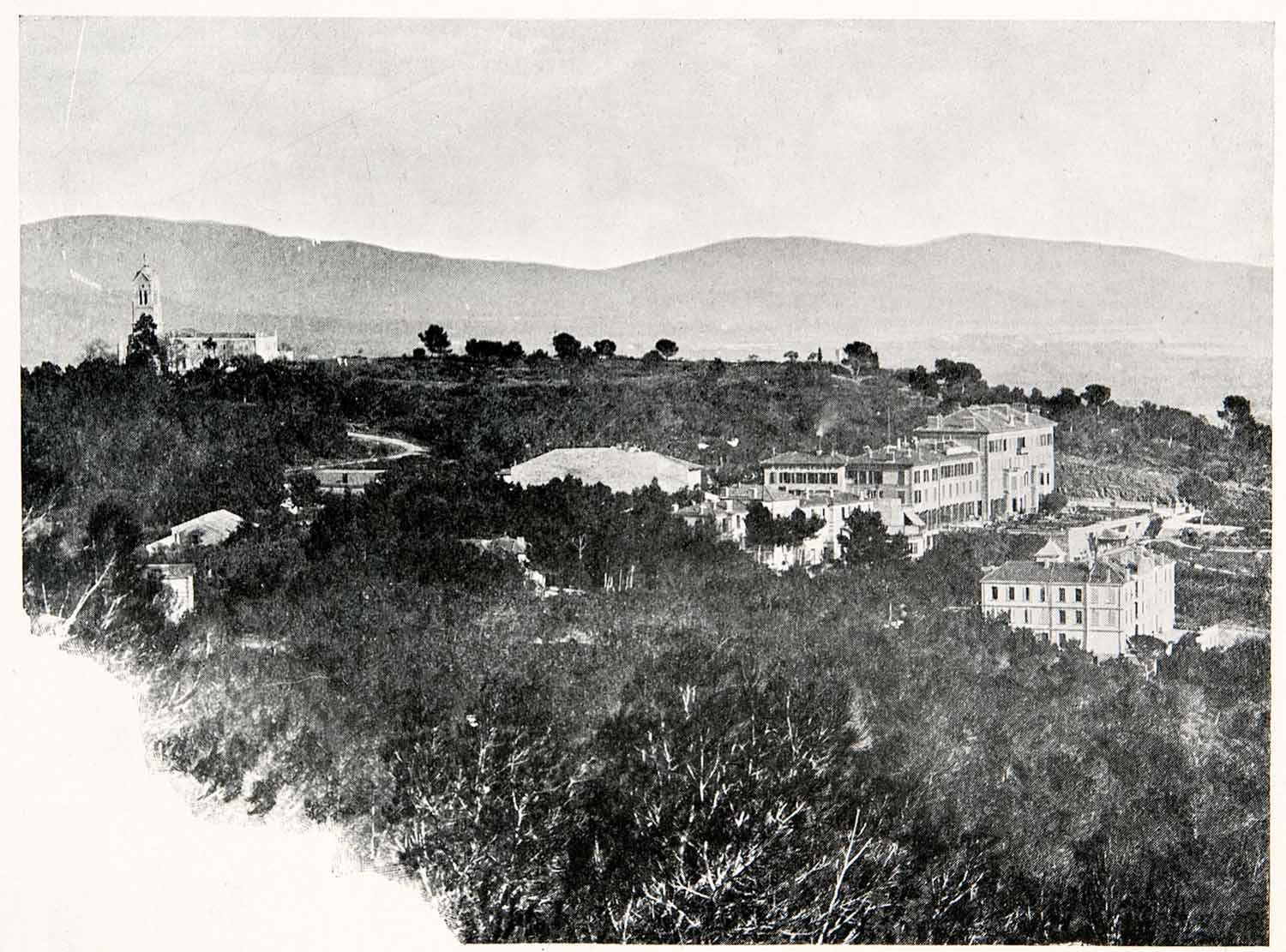 1902 Print Hotels Costebelle Var Hyeres French Riviera Mountain XGKB3