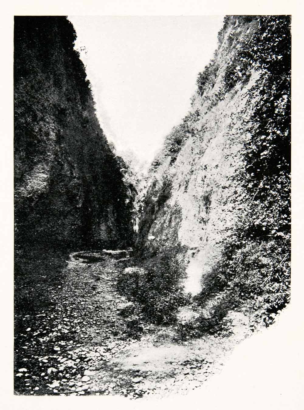 1902 Print Vallon Obscur Dark Valley Nice French Riviera Gorge Alpes XGKB3