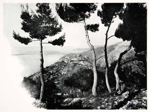 1902 Print Eze Eza Mountains Village Seaport Alpes Maritimes French XGKB3