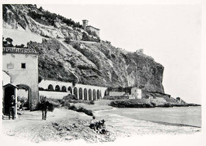 1902 Print Balzi Rossa Red Rocks Beach Menton French Riviera Mediterranean XGKB3