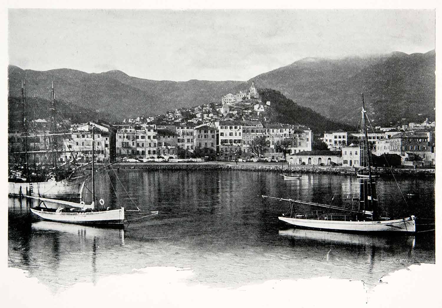 1902 Print Sanremo Mole Gulf Genoa Italian Riviera Ligurian Coast XGKB3