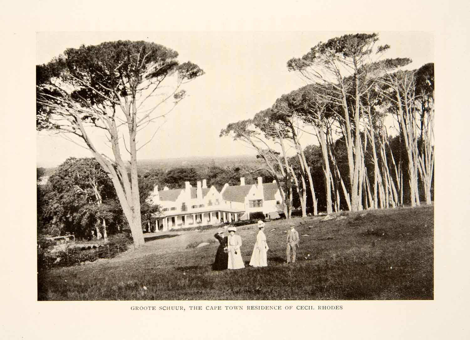 1908 Print Groote Schuur Cape Town Residence Cecil Rhodes Sir Herbert XGKC1