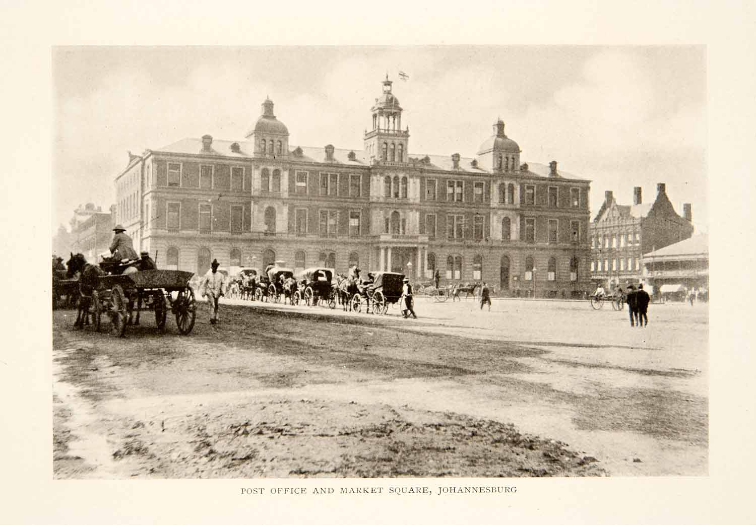 1908 Print Post Office Market Square Johannesburg South Africa Old XGKC1
