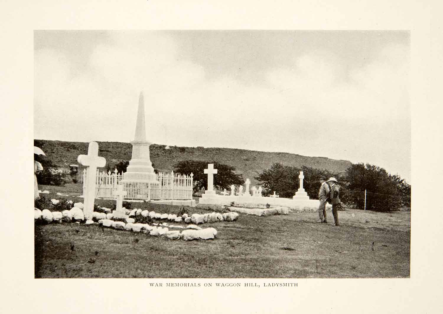 1908 Print War Memorials Waggon Hill Ladysmith South Africa Cemetary Boer XGKC1